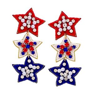 Lily Posh Beaded Star Earring, Seed Bead Earring